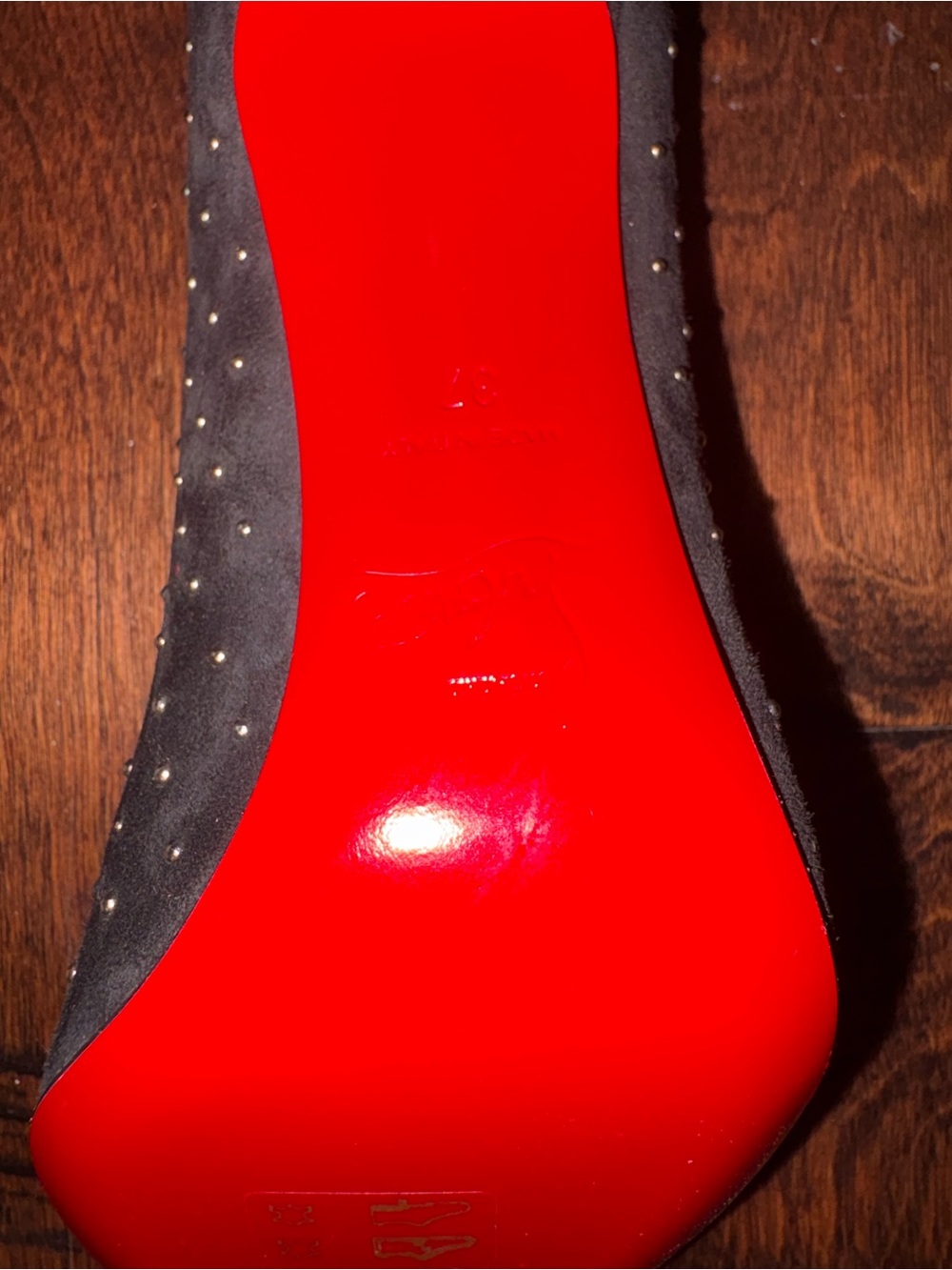 Christian Louboutin Black Studded Pumps Size 37 NWT - Picture 8 of 10